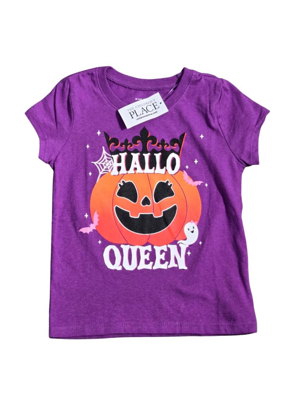 NWT | The Children's Place Purple Hallo Queen Glow In The Dark Pumpkin Shirt | 2